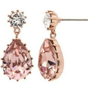 NWT 14k rose gold over brass drop earrings